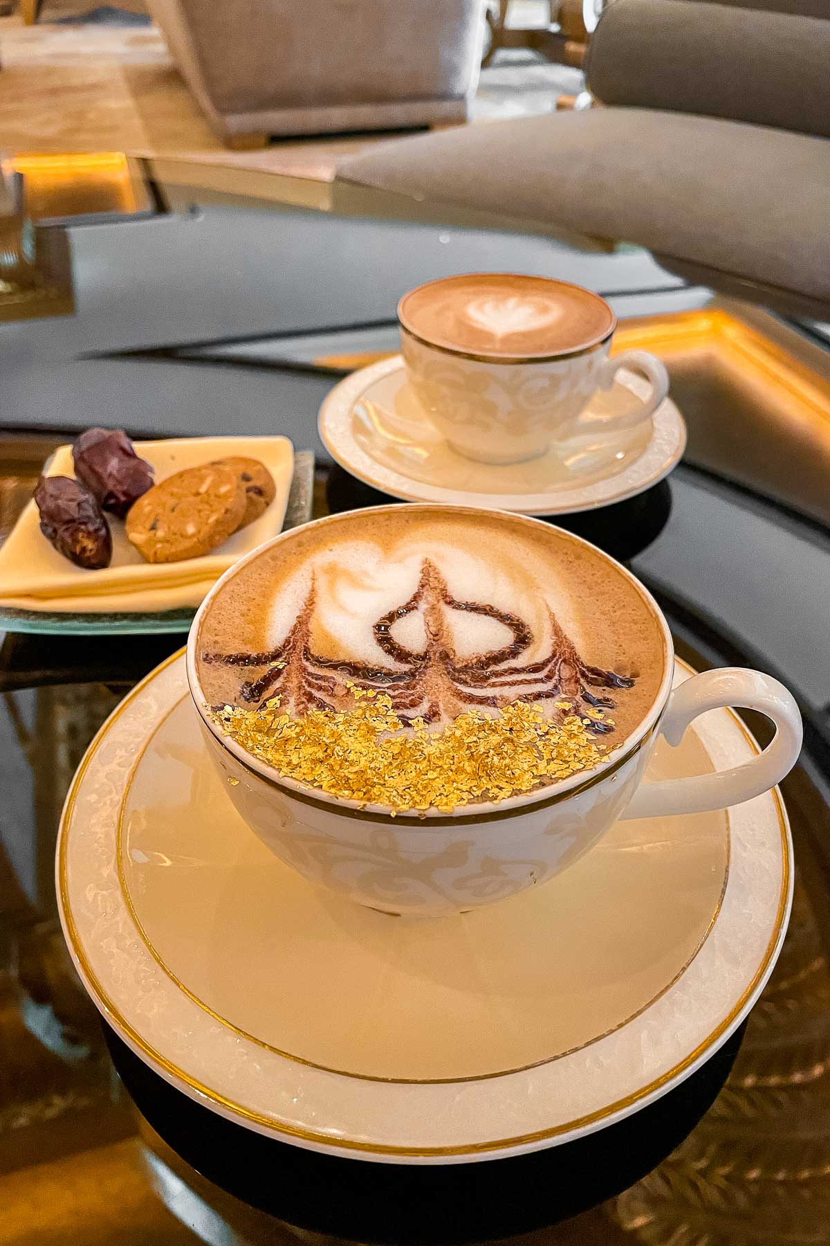 Gold cappuccino at Emirates Palace, Abu Dhabi