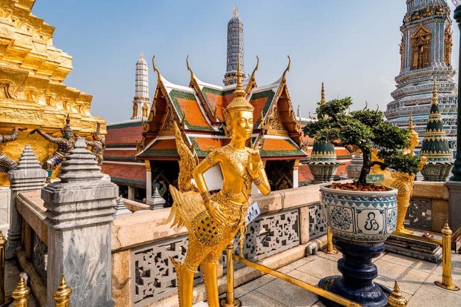 Golden statue in the Grand Palace in Bangkok, Thailand