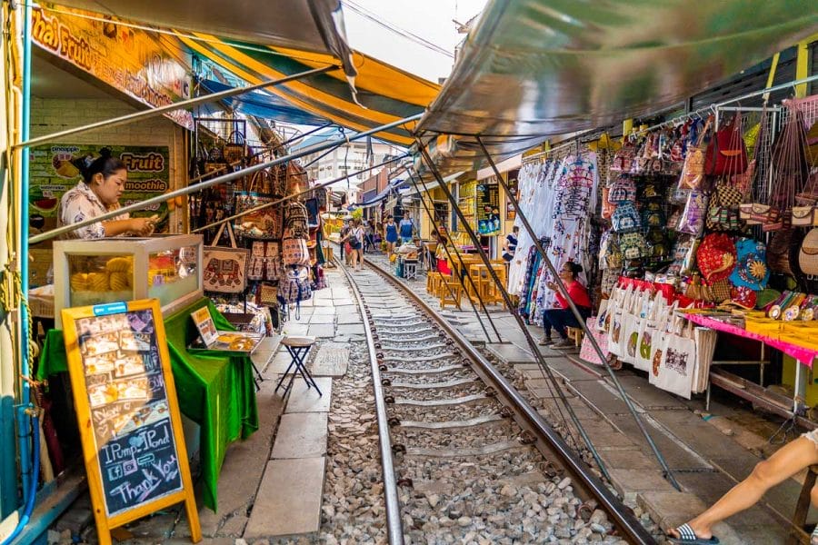 Maeklong Railway Market in Bangkok