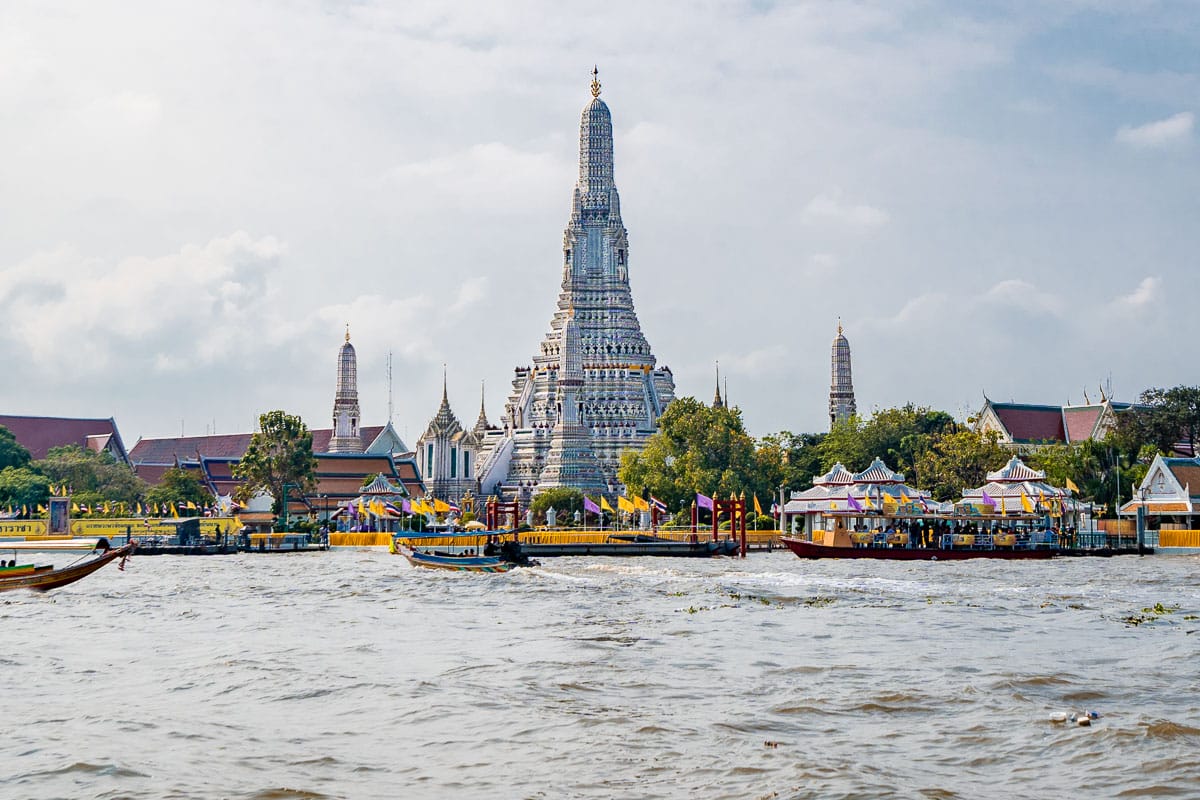 Wat Arun on the other side of the Chao Phraya River in Bangkok