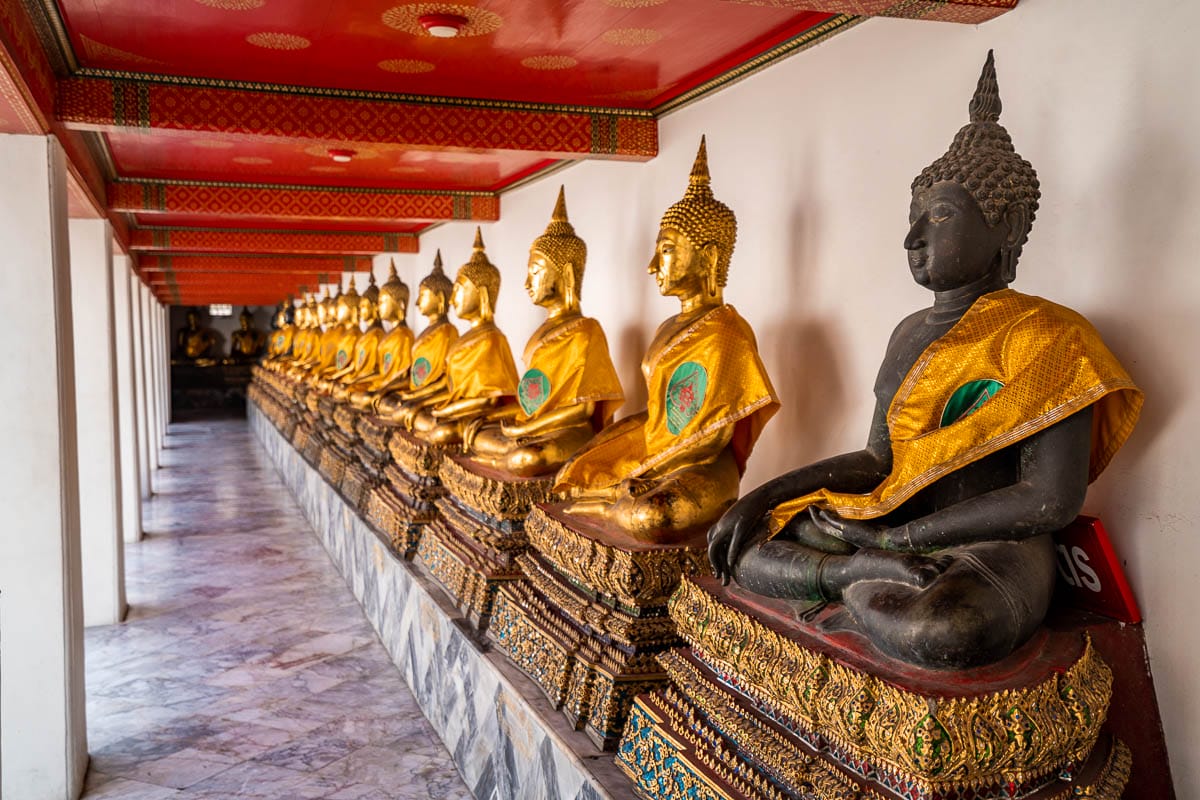 Buddha statues at Wat Pho in Bangkok