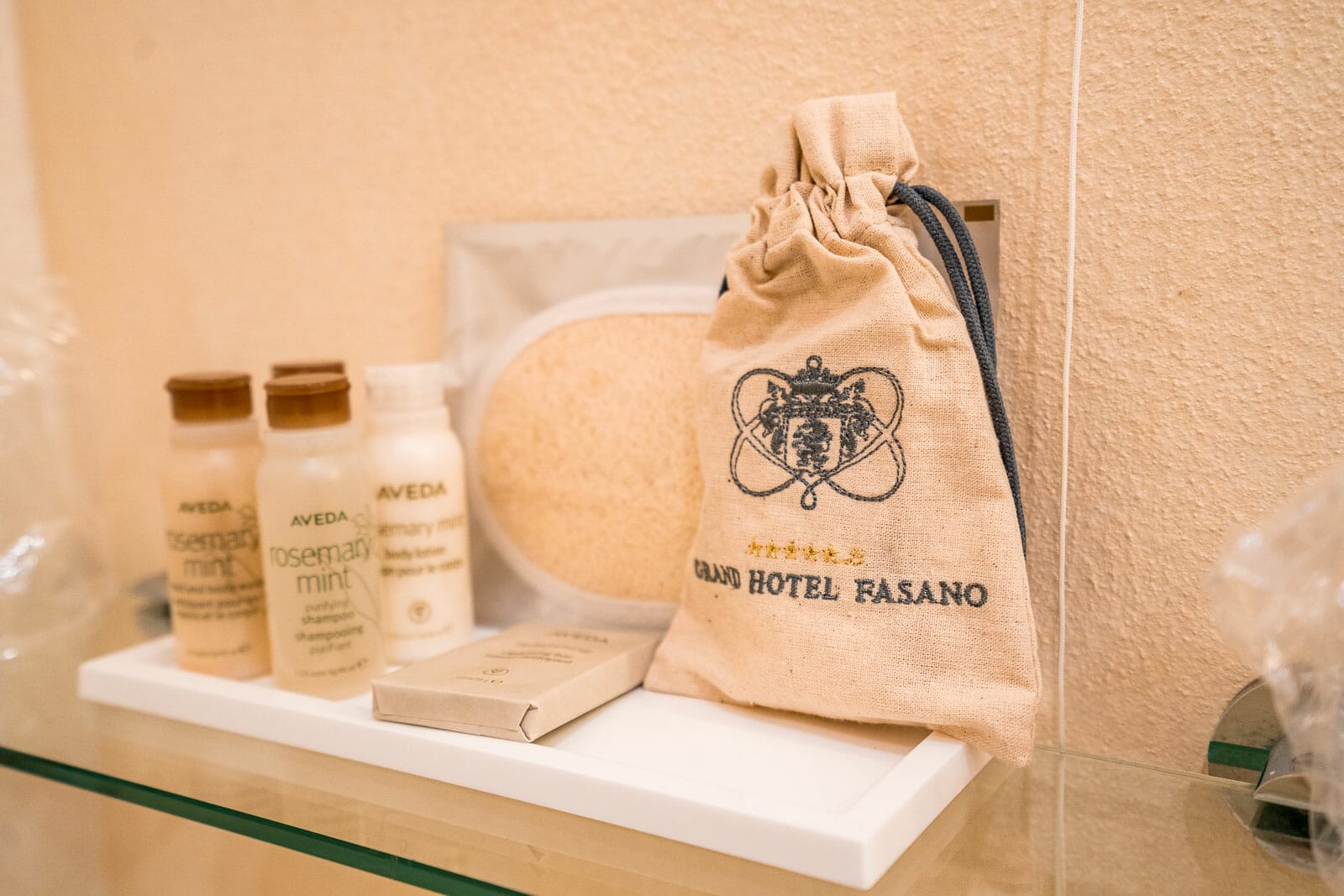 Bathroom amenities at Grand Hotel Fasano