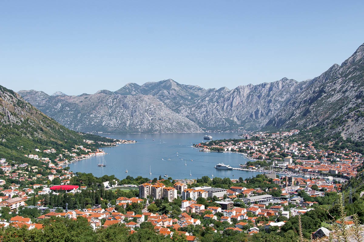 Beautiful view of Kotor bay in Kotor, Montenegro