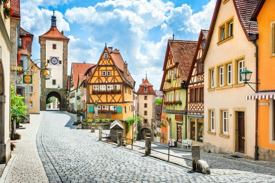 Historic town of Rothenburg ob der Tauber in Bavaria, Germany