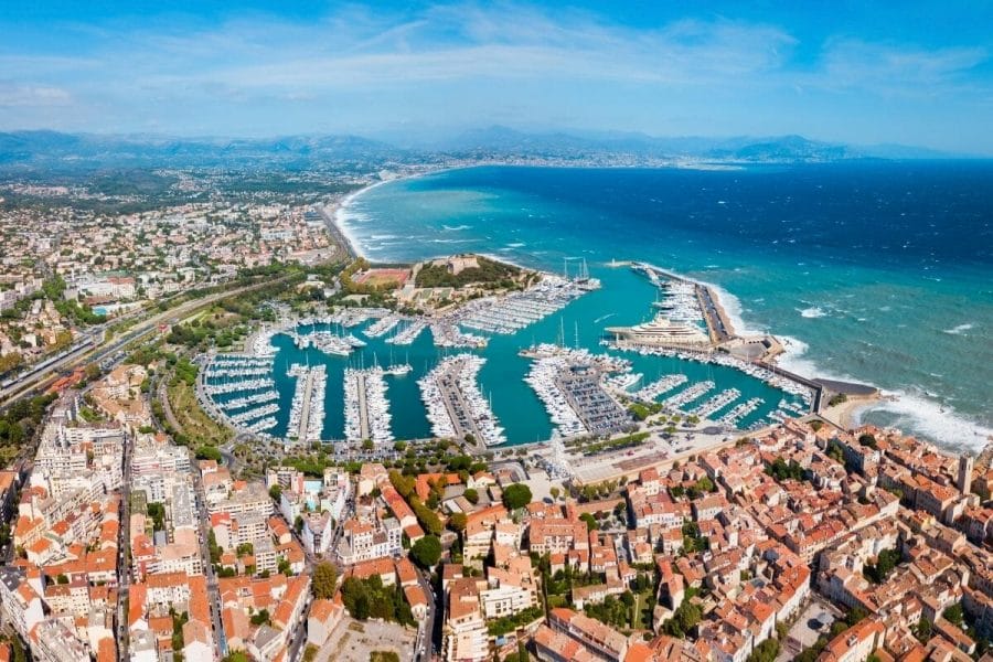 Aerial City View of Antibes, France