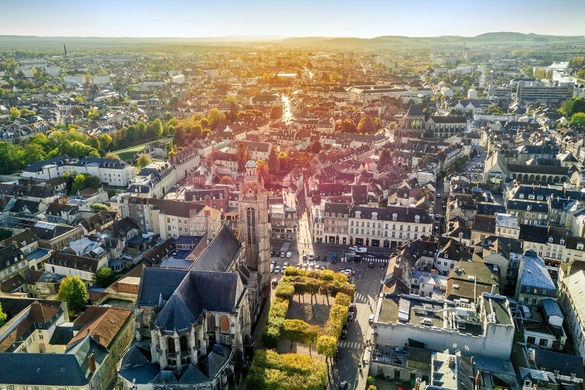 Aerial view of Compiegne, France