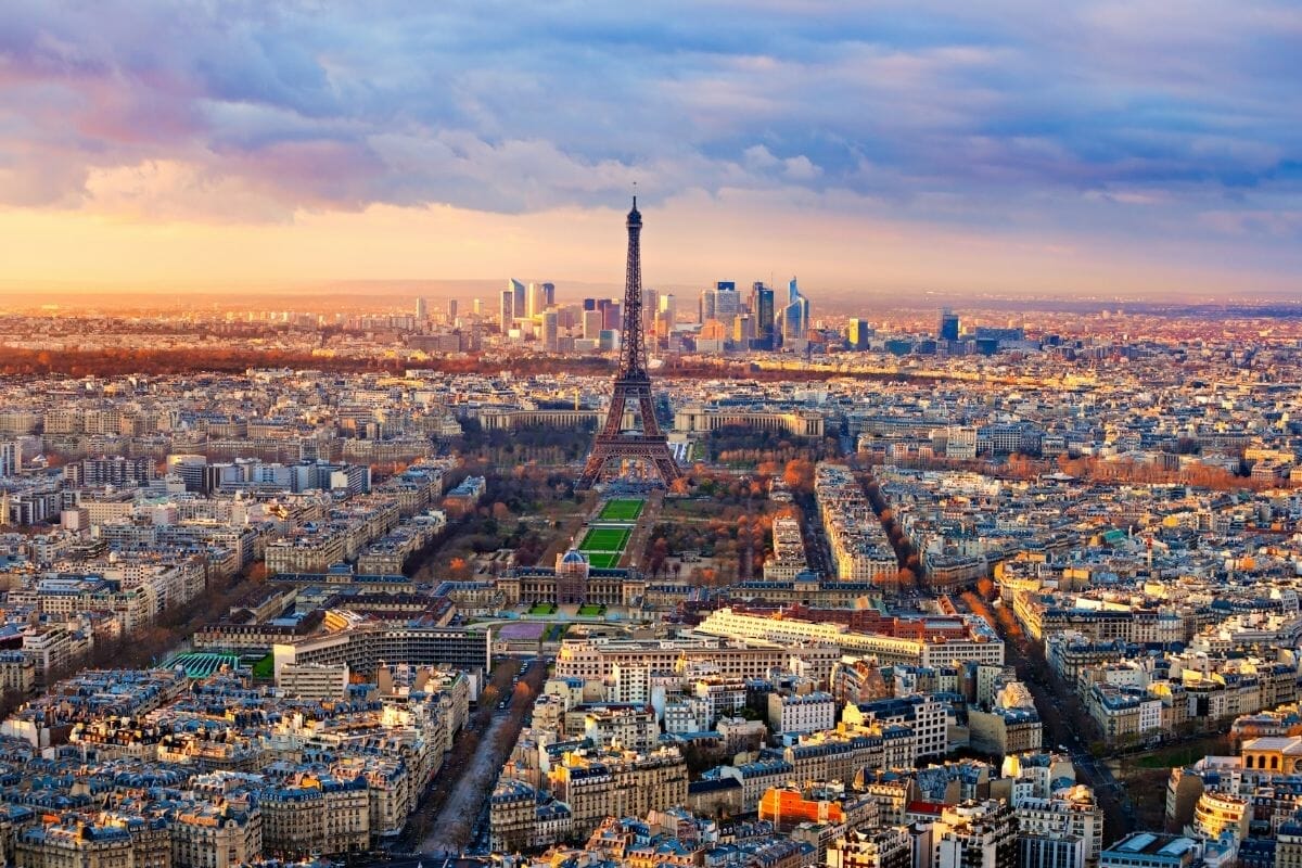 Aerial view of Paris from Montparnasse Tower
