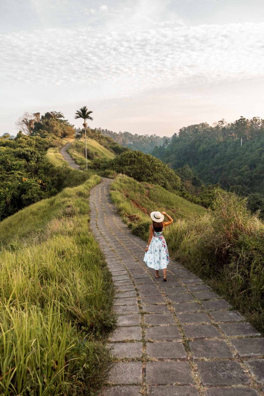 Girl walking on the Campuhan Ridge Walk in Ubud, Bali