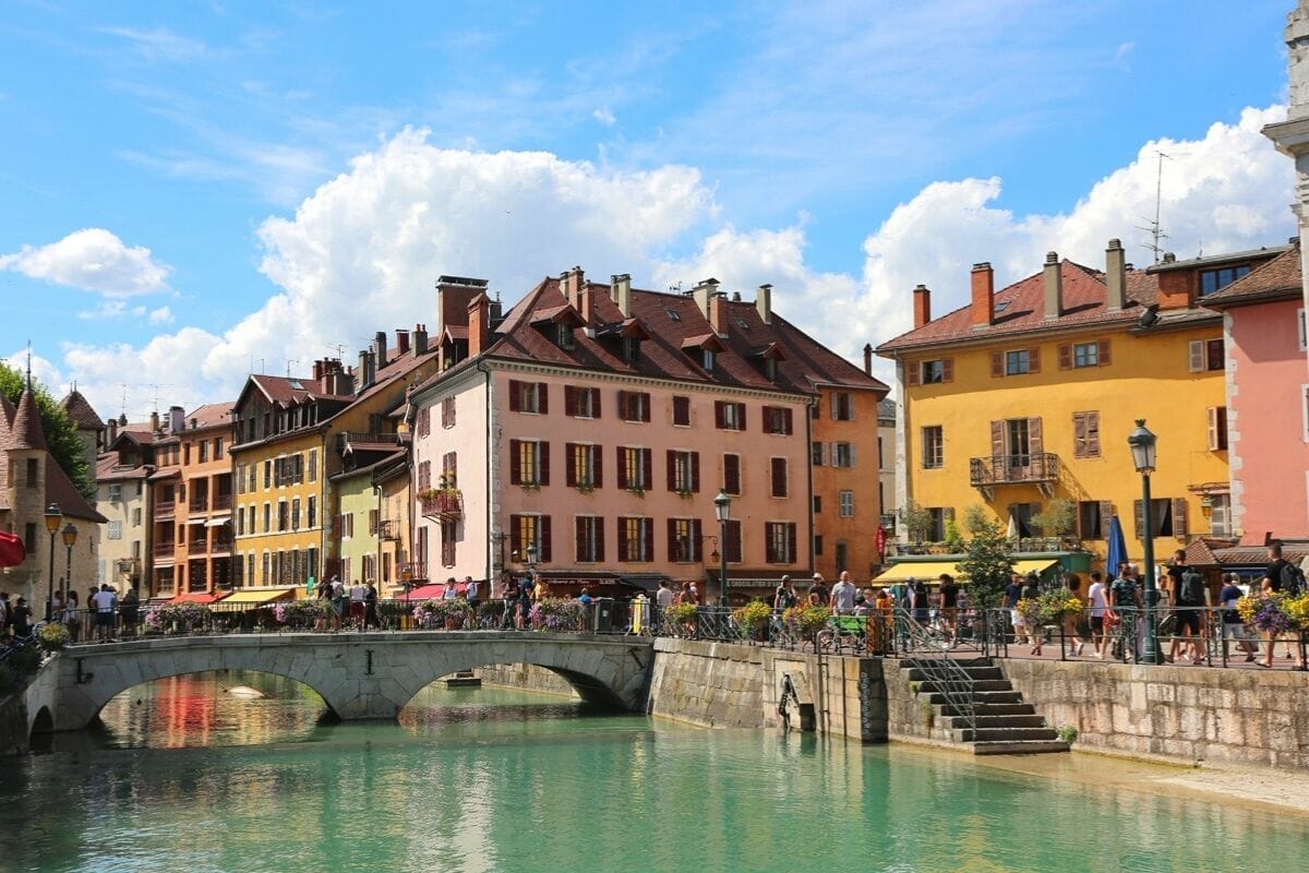 Colorful houses in Annecy, France