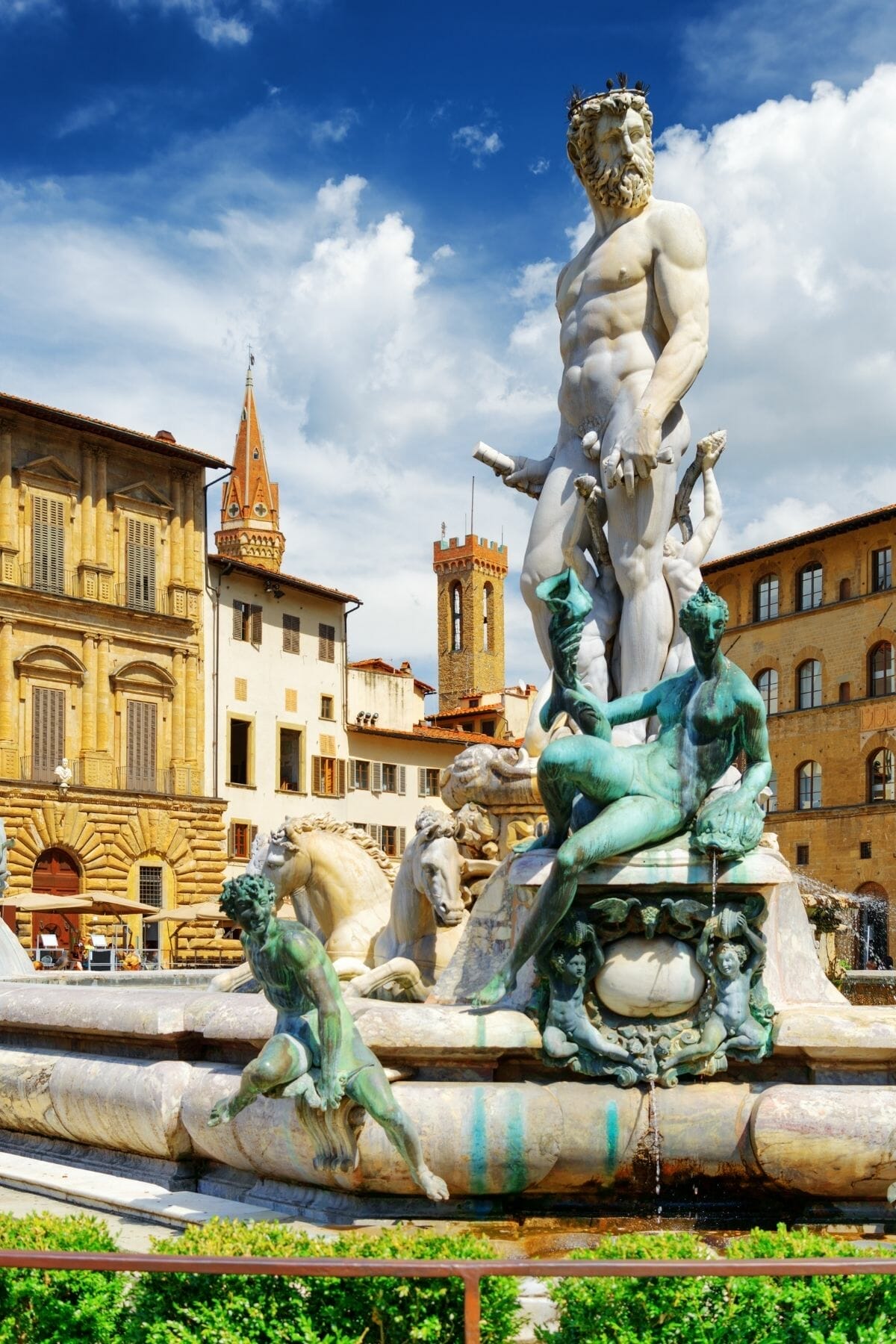 Fountain of Neptune on Piazza della Signoria in Florence, Italy