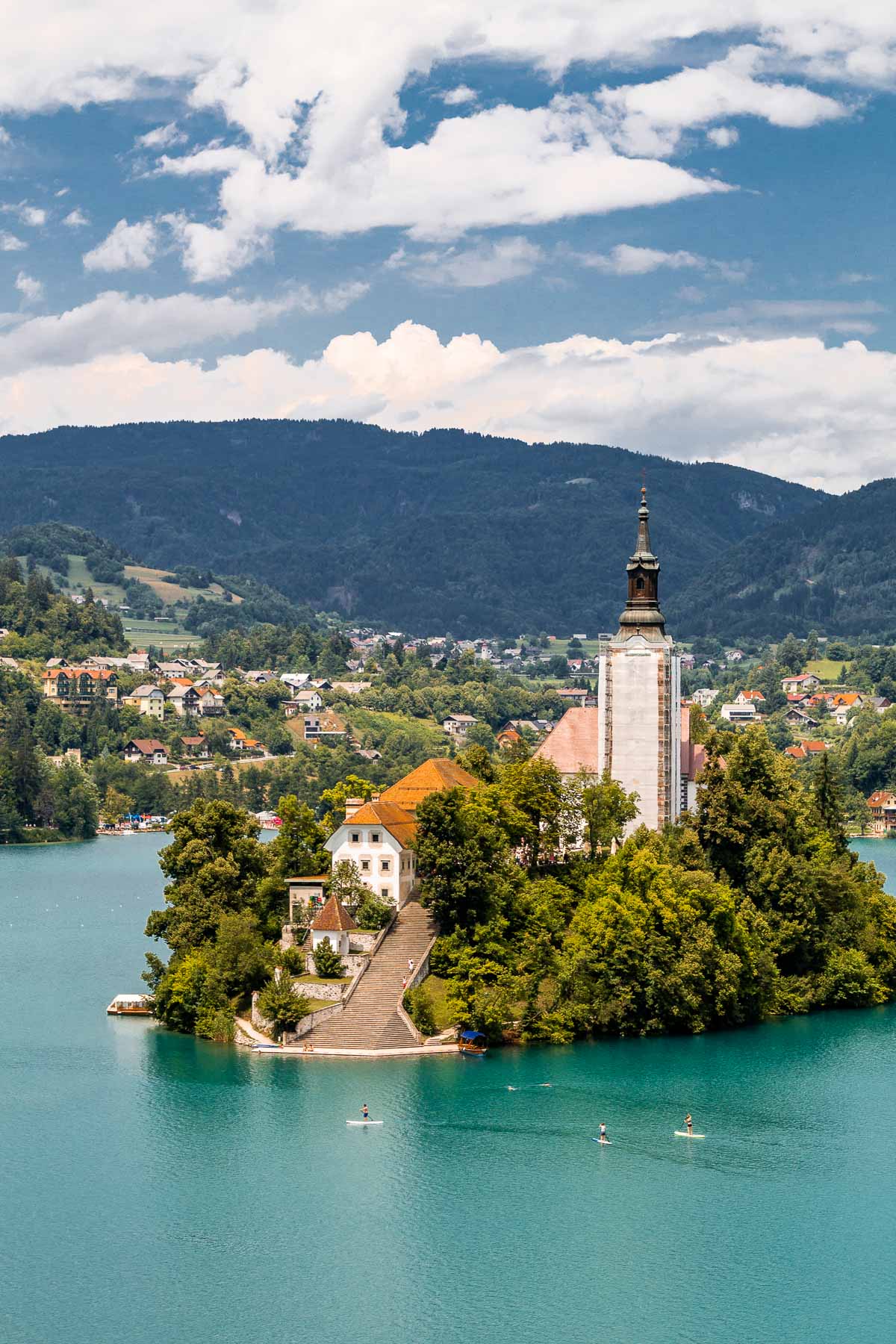 Island in the middle of Lake Bled, Slovenia