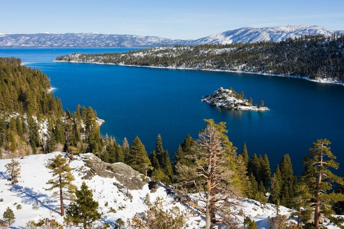 Lake Tahoe in winter, USA