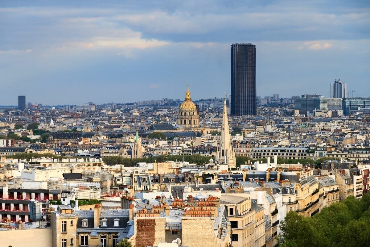 Montparnasse Skyscraper and Invalides from Paris, France