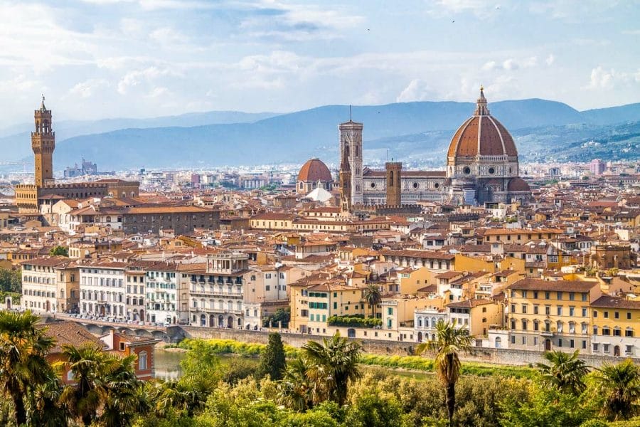Panoramic view from Piazzale Michelangelo in Florence, Italy