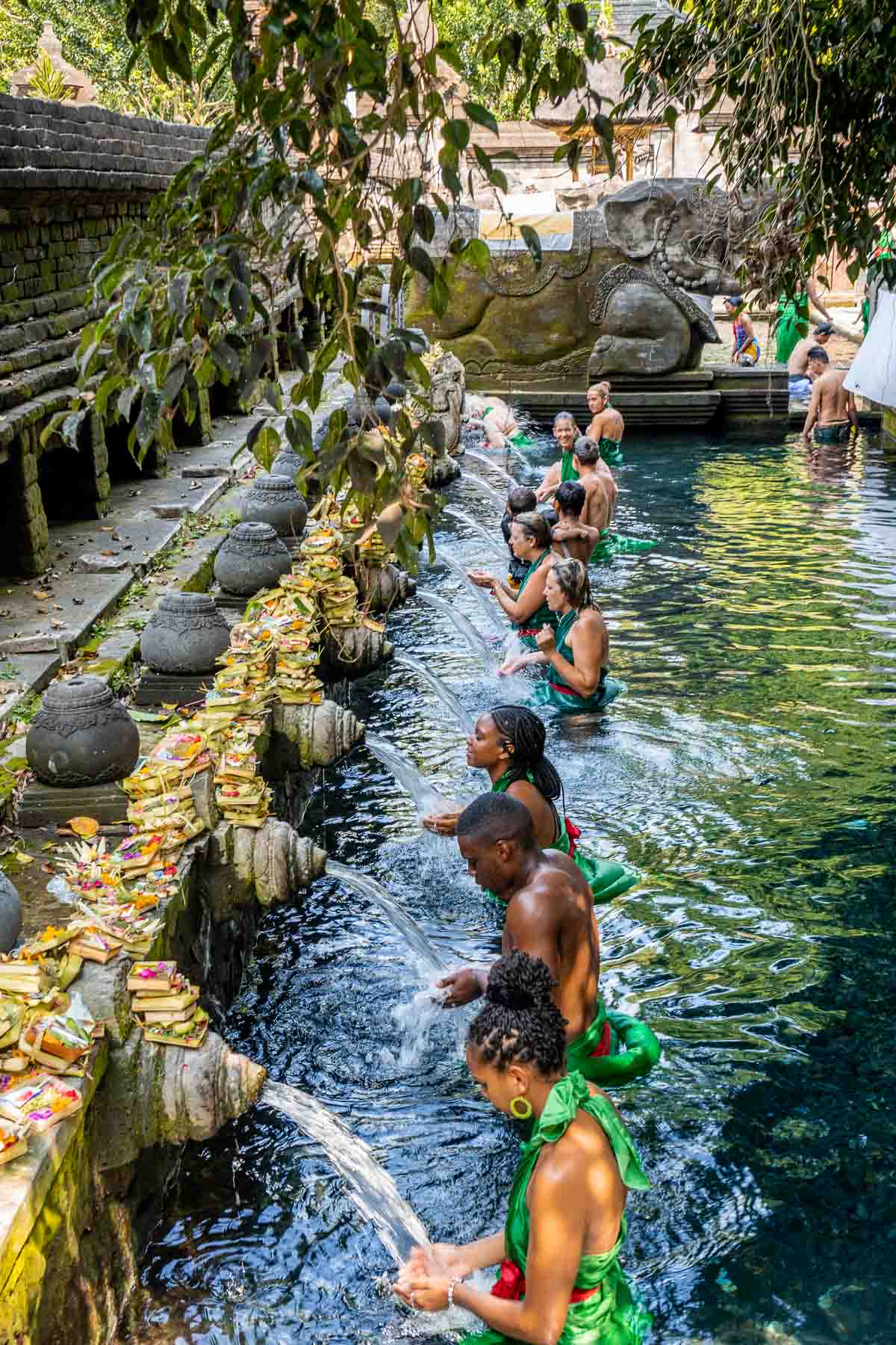 Cleansing ritual at Pura Tirta Empul Temple, Bali