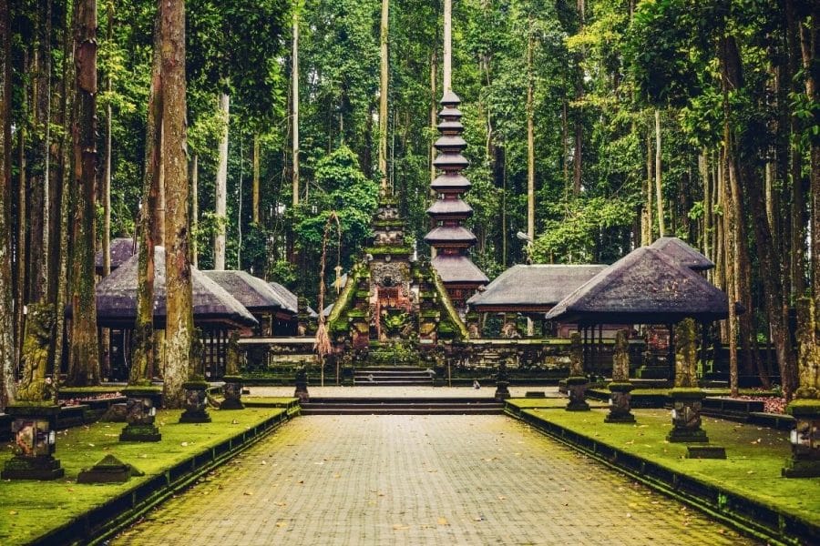 Temples in the Sacred Monkey Forest Sanctuary in Ubud, Bali