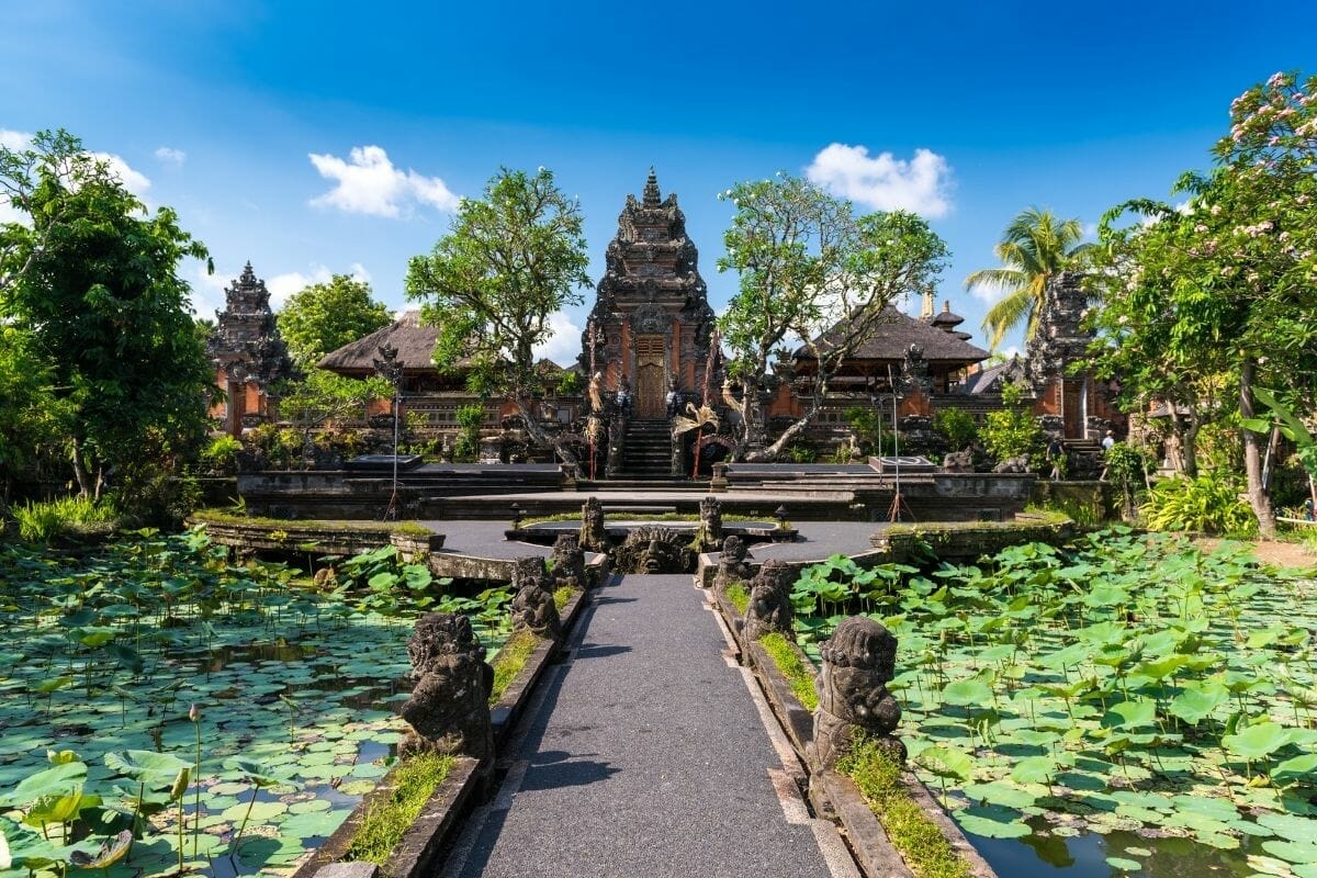 Lotus ponds at Saraswati Temple in Ubud, Bali