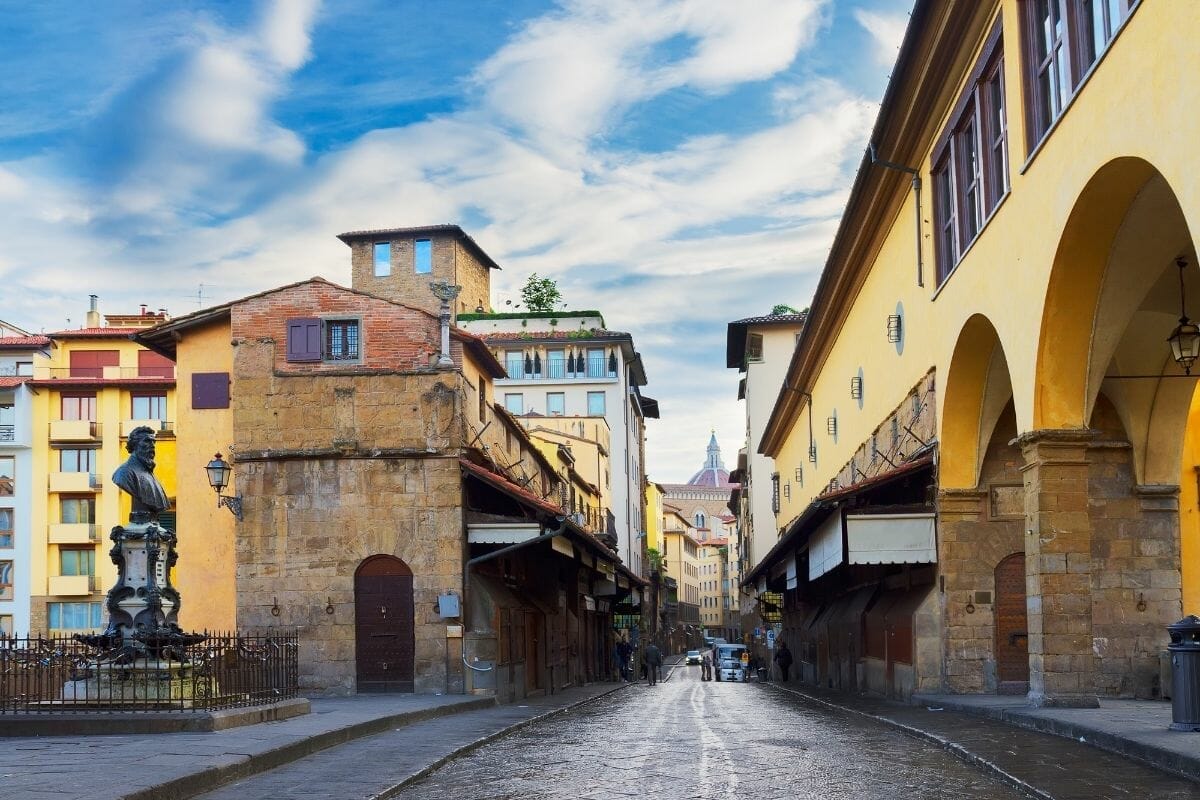 Street on Ponte Vecchio in Florence, Italy