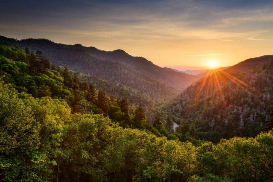 Sunset at the Great Smoky Mountains, USA