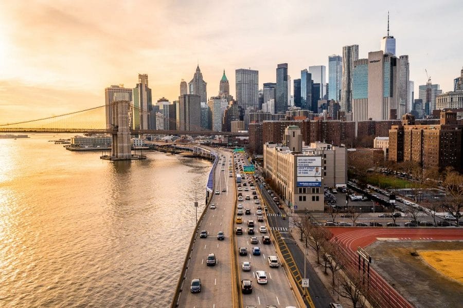 View of Lower Manhattan from the Manhattan Bridge