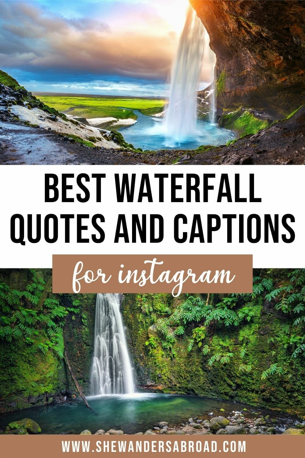Amazing waterfall quotes and waterfall captions for Instagram