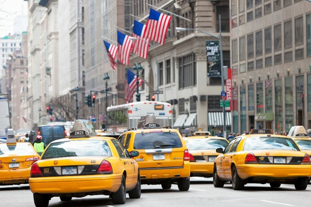 Yellow cabs in New York City