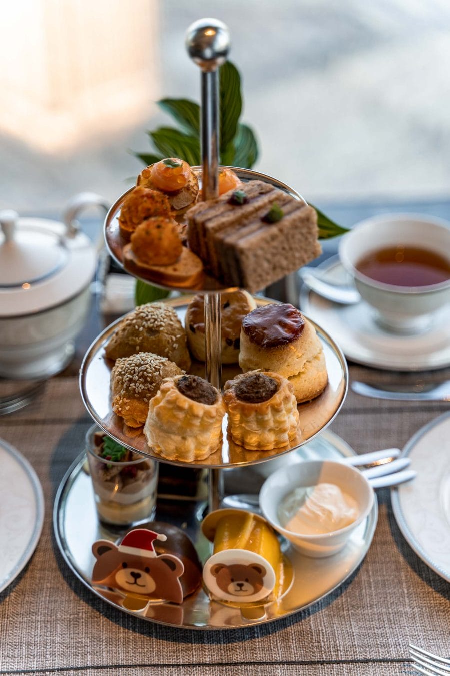 Afternoon tea with pastries and desserts