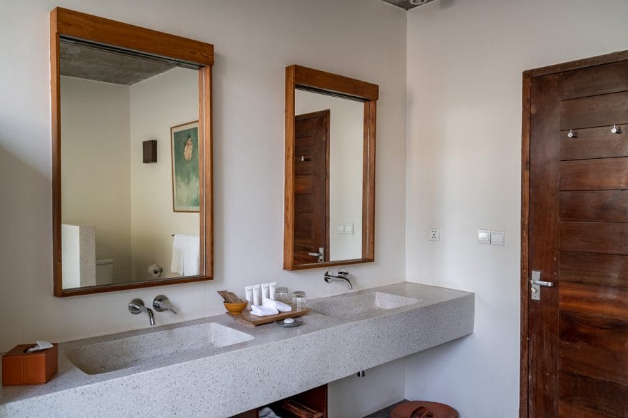 Bathroom in our private pool villa at Templation Siem Reap