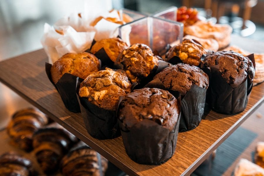 Muffin selection for breakfast