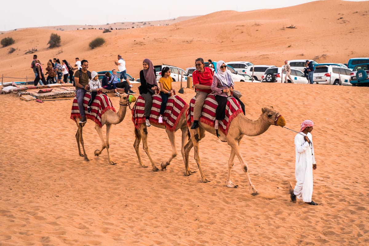 Camel riding in the Dubai Desert