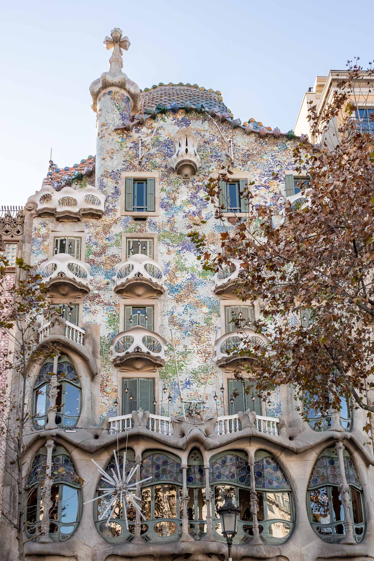 The beautiful facade of Casa Batllo in Barcelona