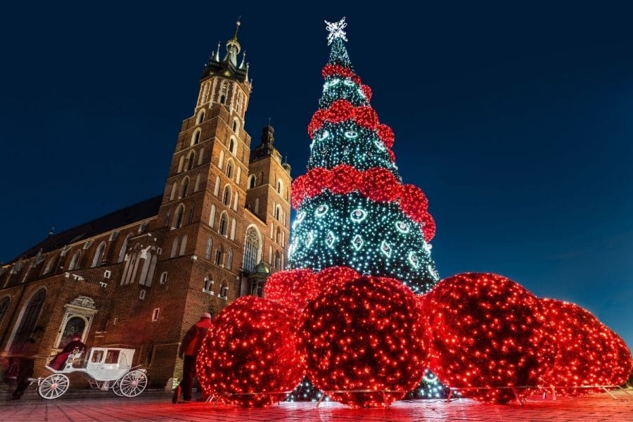 Christmas market in Krakow, Poland