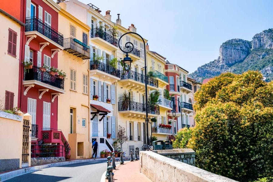 Colorful houses in Monaco Old Town