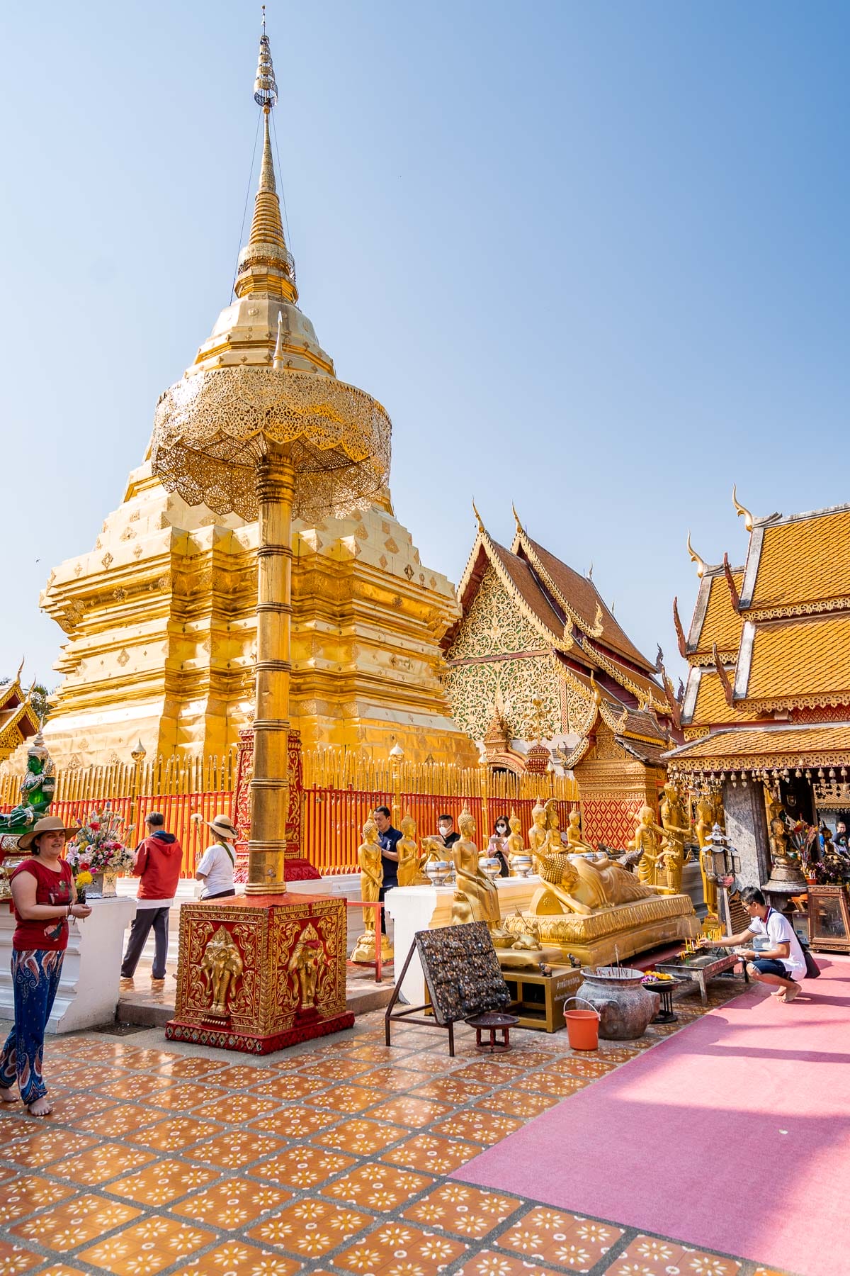 Beautiful golden temple at Doi Suthep in Chiang Mai