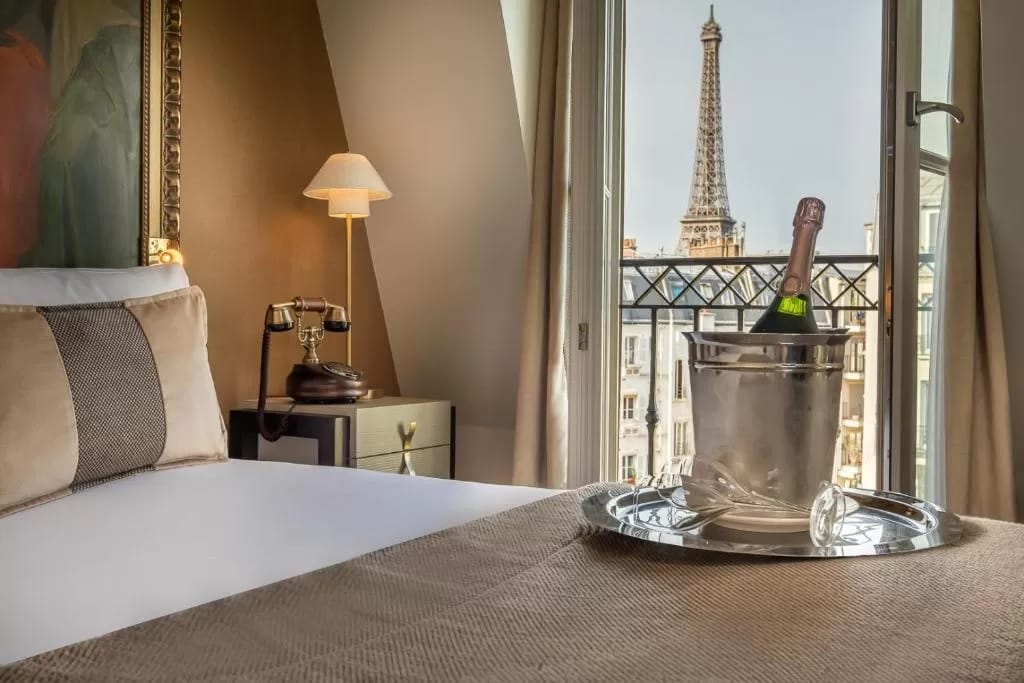 Hôtel Le Walt, one of the best hotels with eiffel tower view from room
