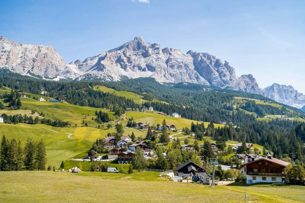Panoramic view from La Villa/Stern in the Dolomites