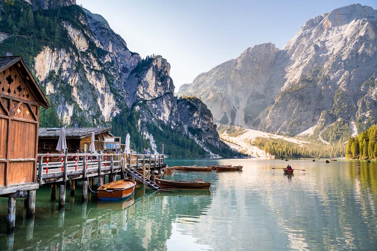 Lago di Braies is one of the best places to visit in the Dolomites and it must be on your Dolomites road trip itinerary