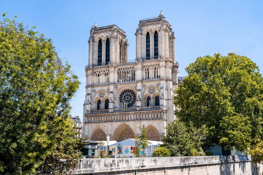The famous Notre Dame Cathedral in Paris, France