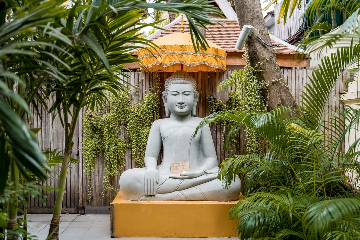 Buddha statue at the entrance of Entrance of Lobby at Pavilion Phnom Penh, Cambodia