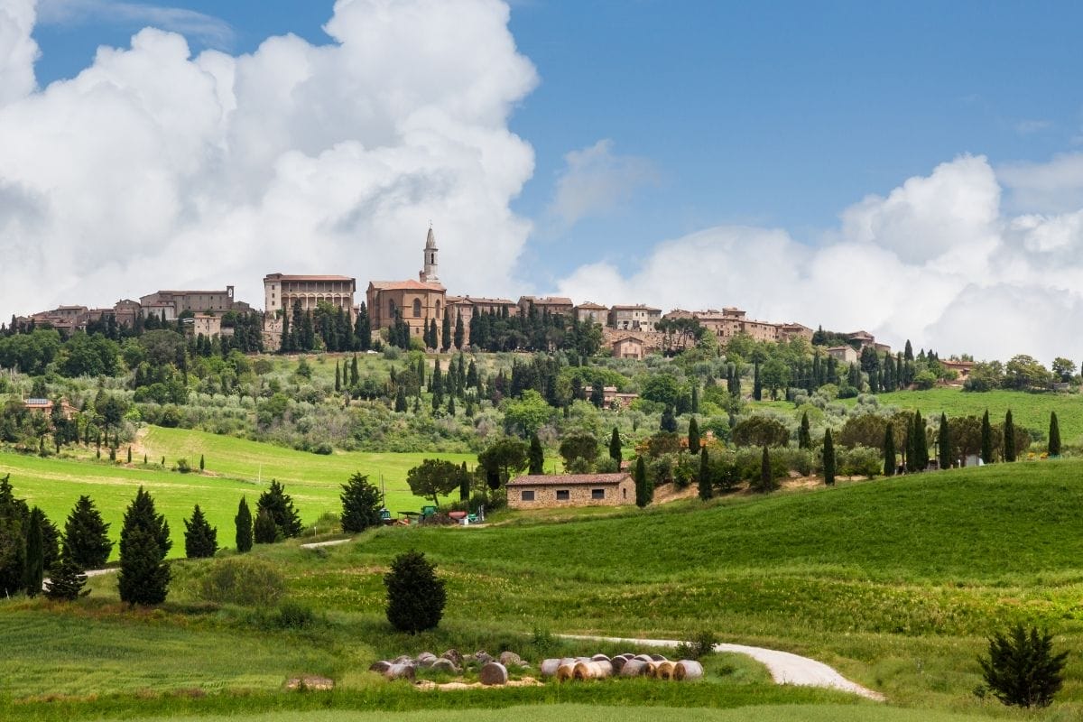 Panoramic view of Pienza, Italy