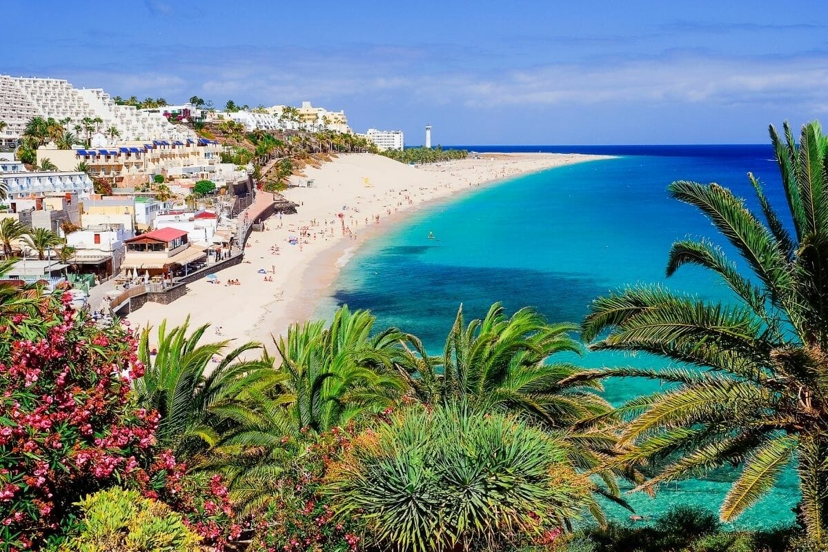 Playa de Morro Jable beach on Fuerteventura, Spain