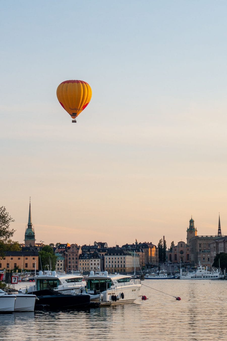 Hot air balloon over Stockholm