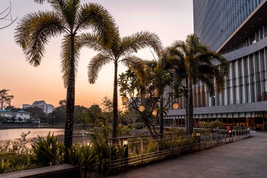 Sunset at the Lotte Hotel Yangon