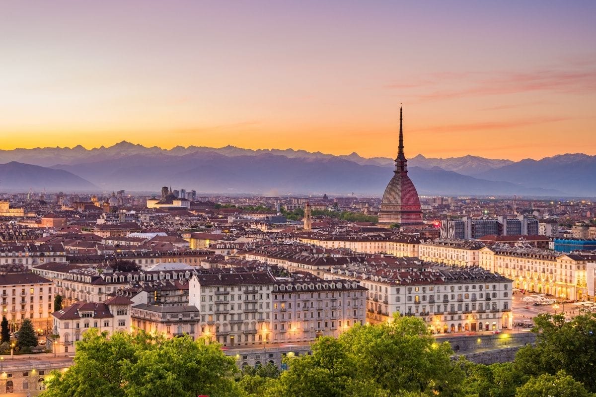 Sunset in Turin, Italy