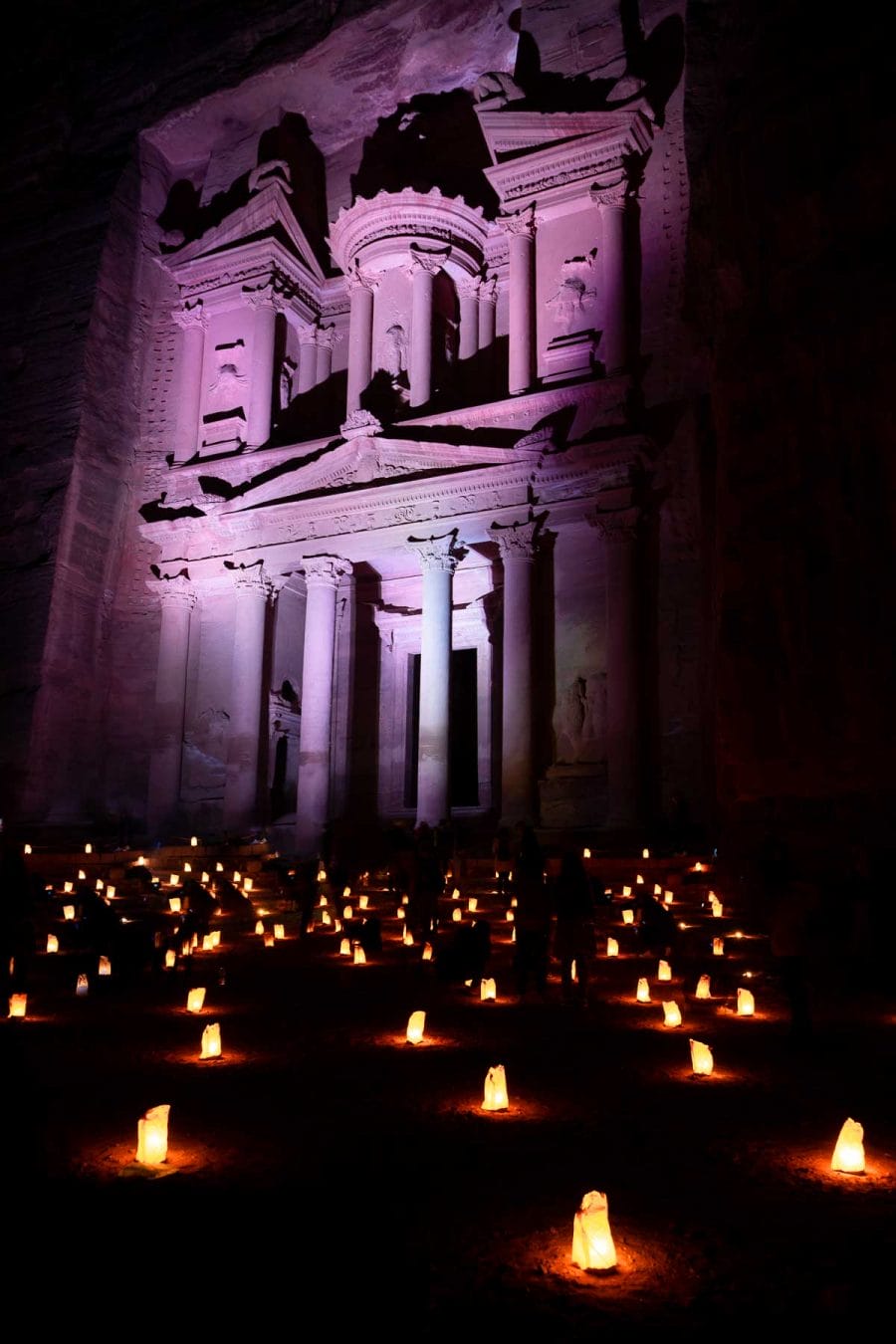 Treasury by night in Petra, Jordan