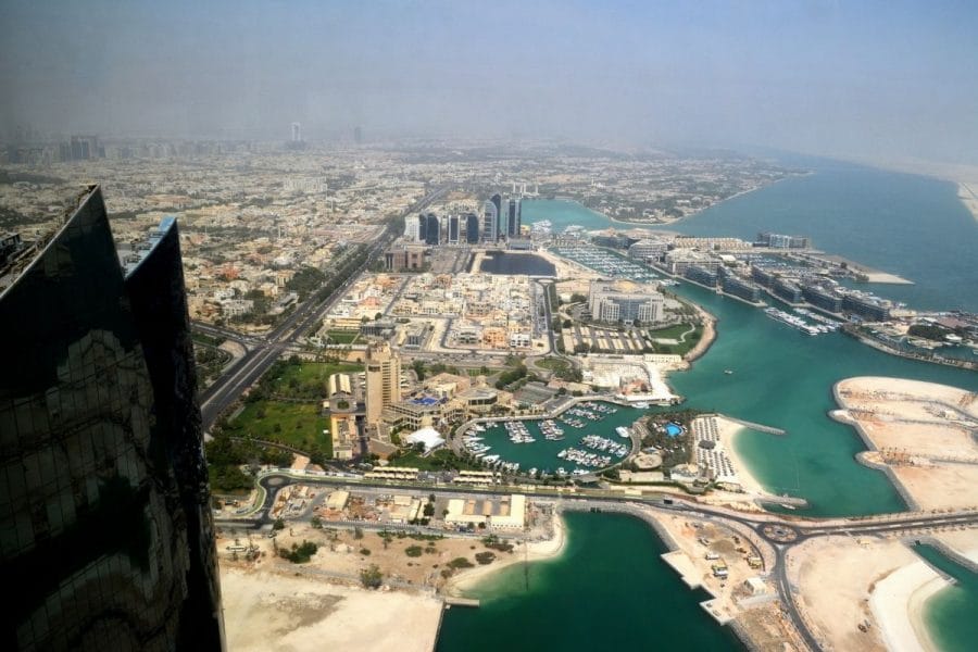 View from the Etihad Towers in Abu Dhabi