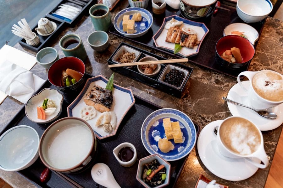 Japanese breakfast at the Yamazato Restaurant in The Okura Prestige Bangkok
