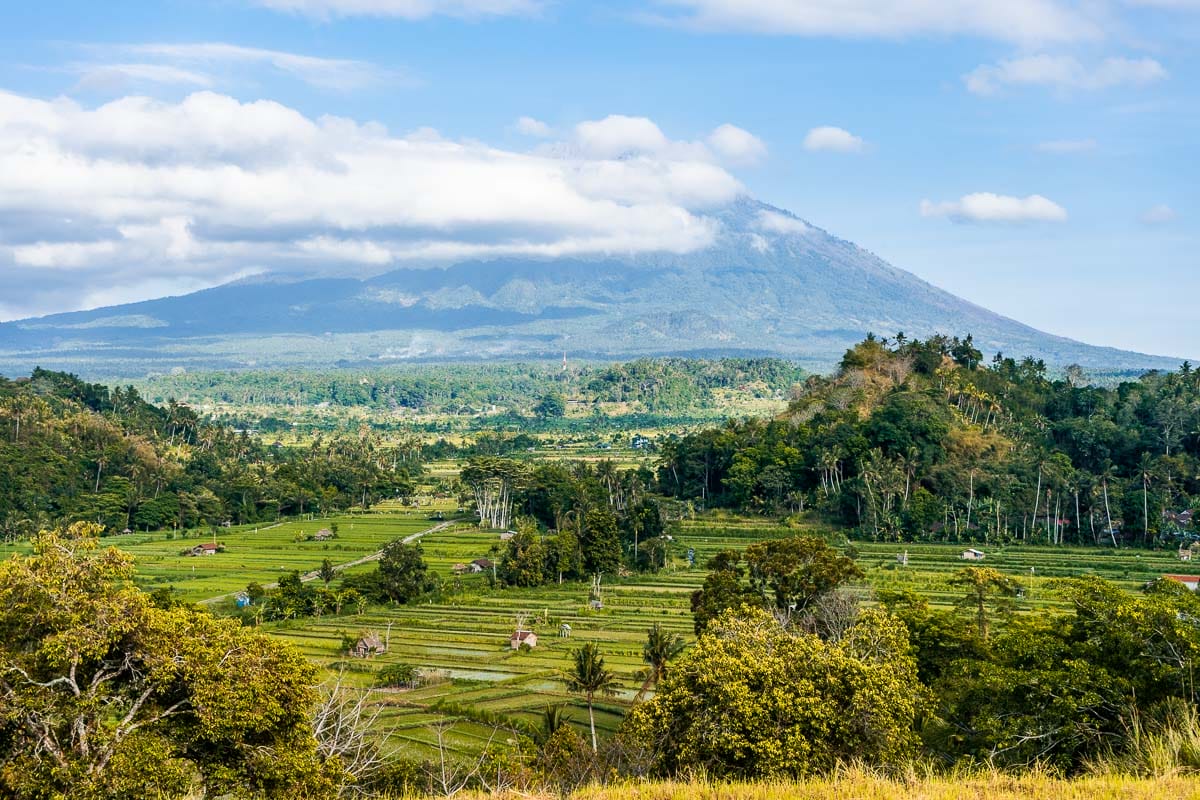 View of Mount Agung from Bukit Cinta, Bali