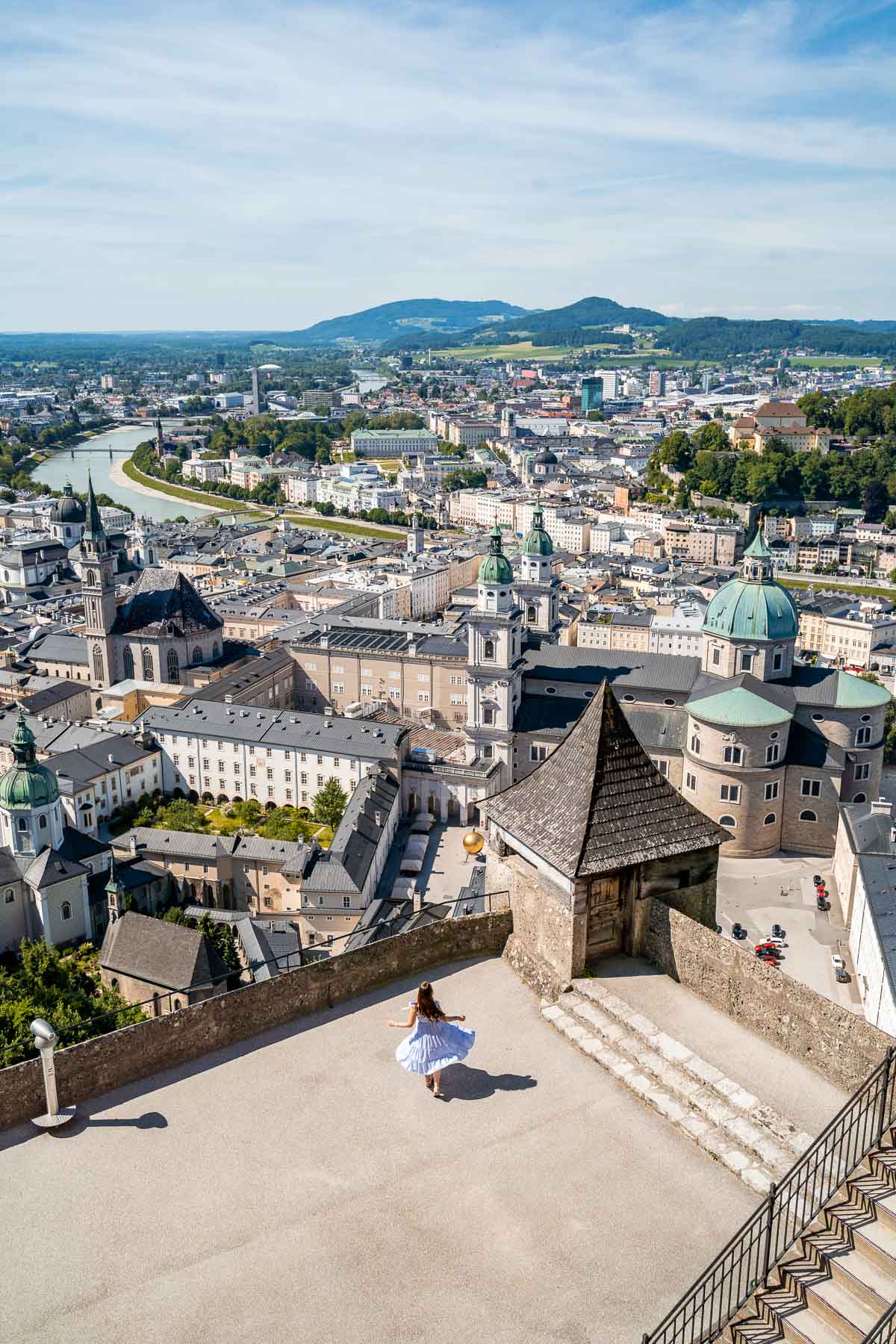 Panoramisch uitzicht over Salzburg van Hohensalzburg Kasteel