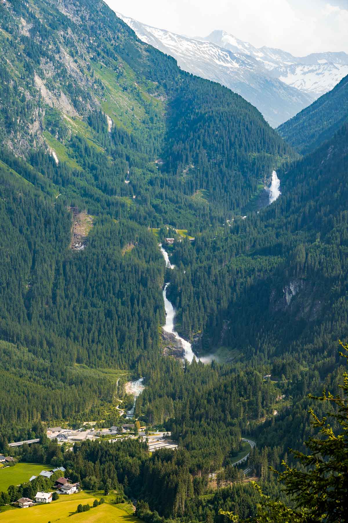 Aerial view of Krimml Waterfalls, Austria